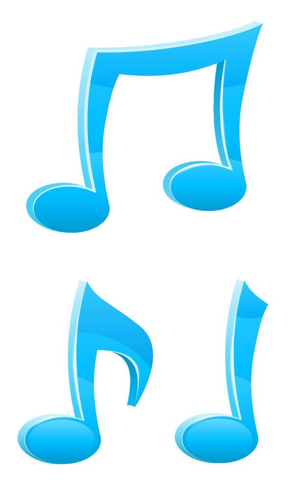 musical notes and treble clef illustration isolated on background vector