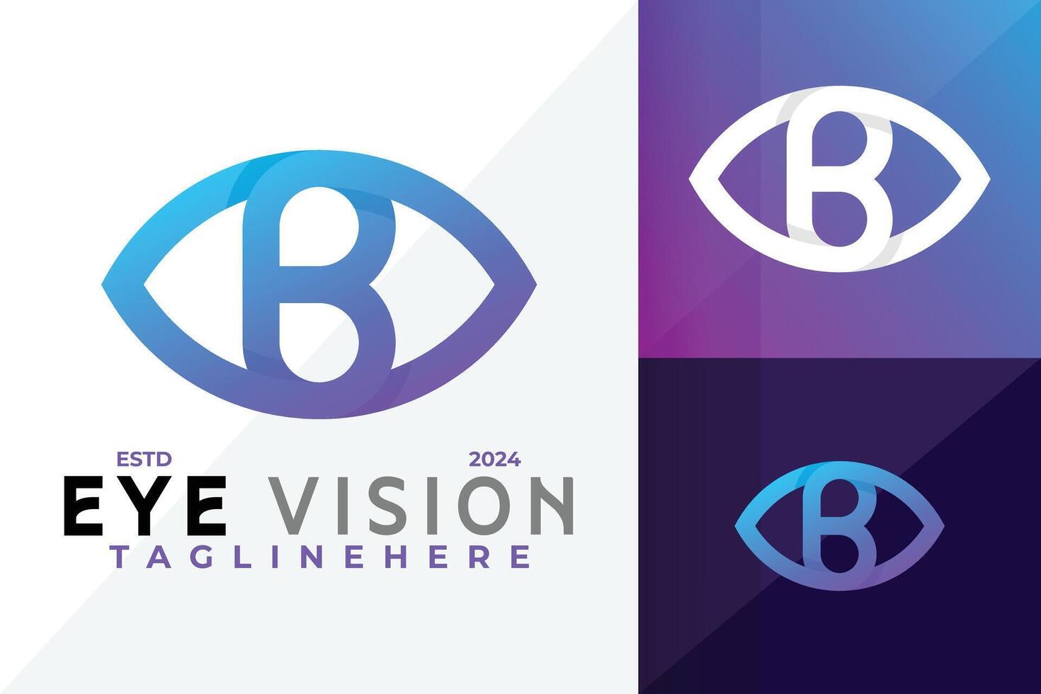 Letter B Eye Logo Icon Design Illustration vector
