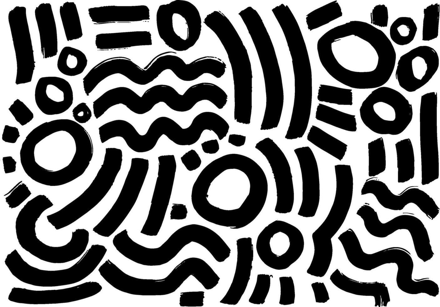 Hand Drawn Abstract Brush Contemporary Pattern vector