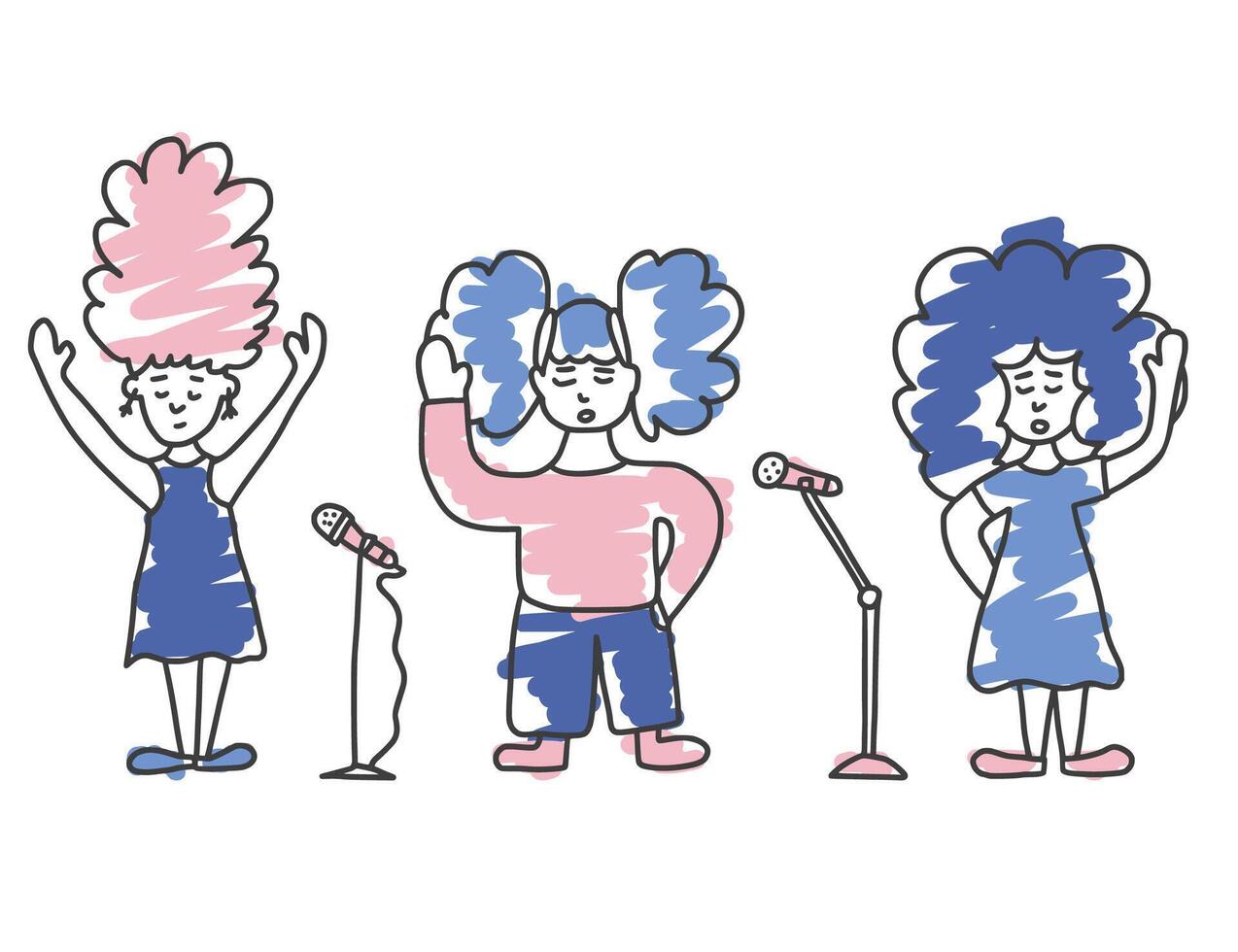 singers stay isolated. simple design. vector