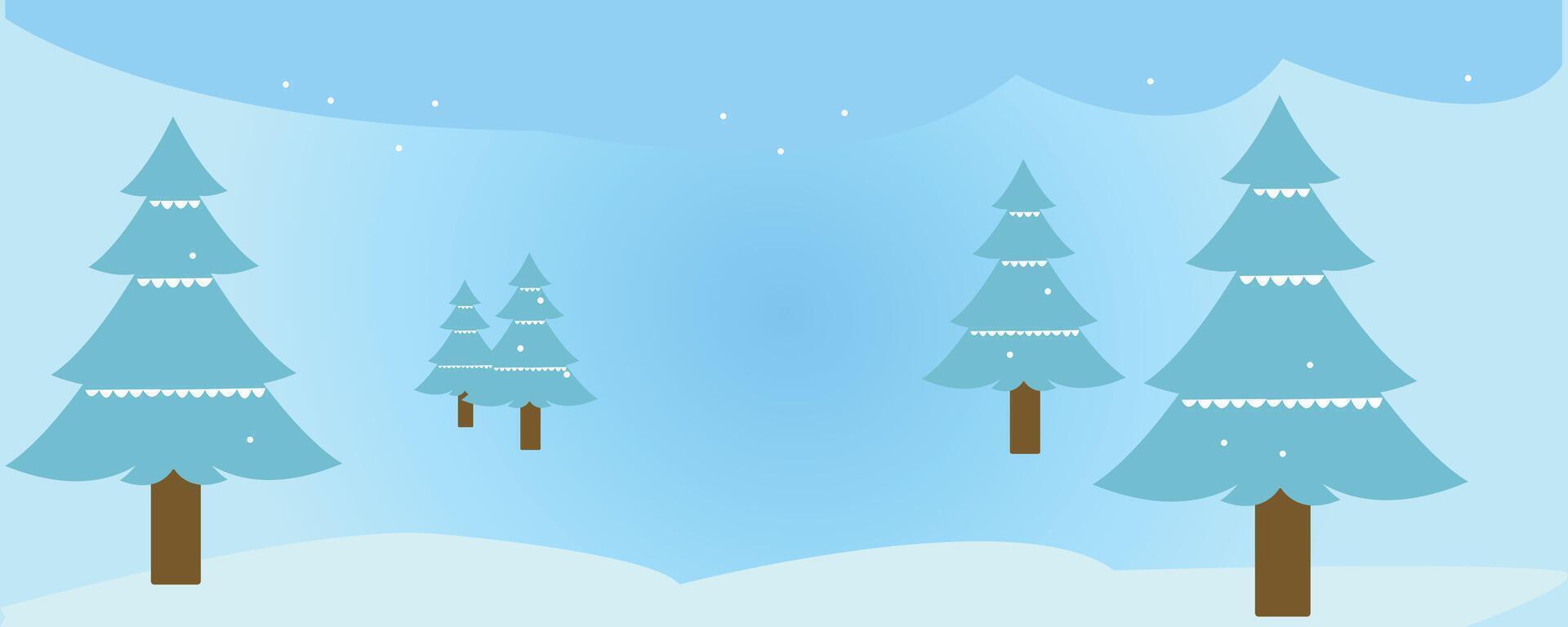 winter background with christmas tree vector