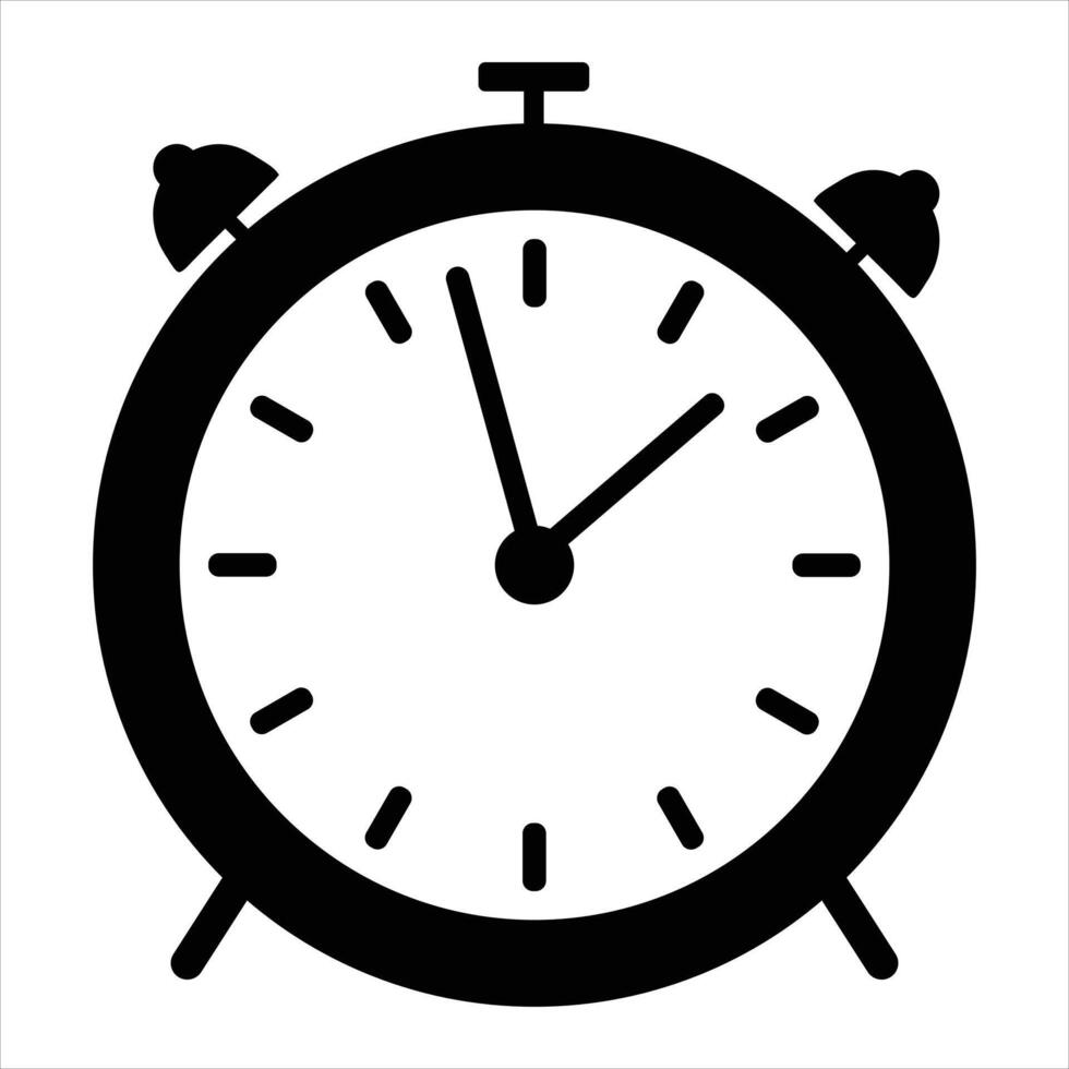 alarm clock silhouette icon vector