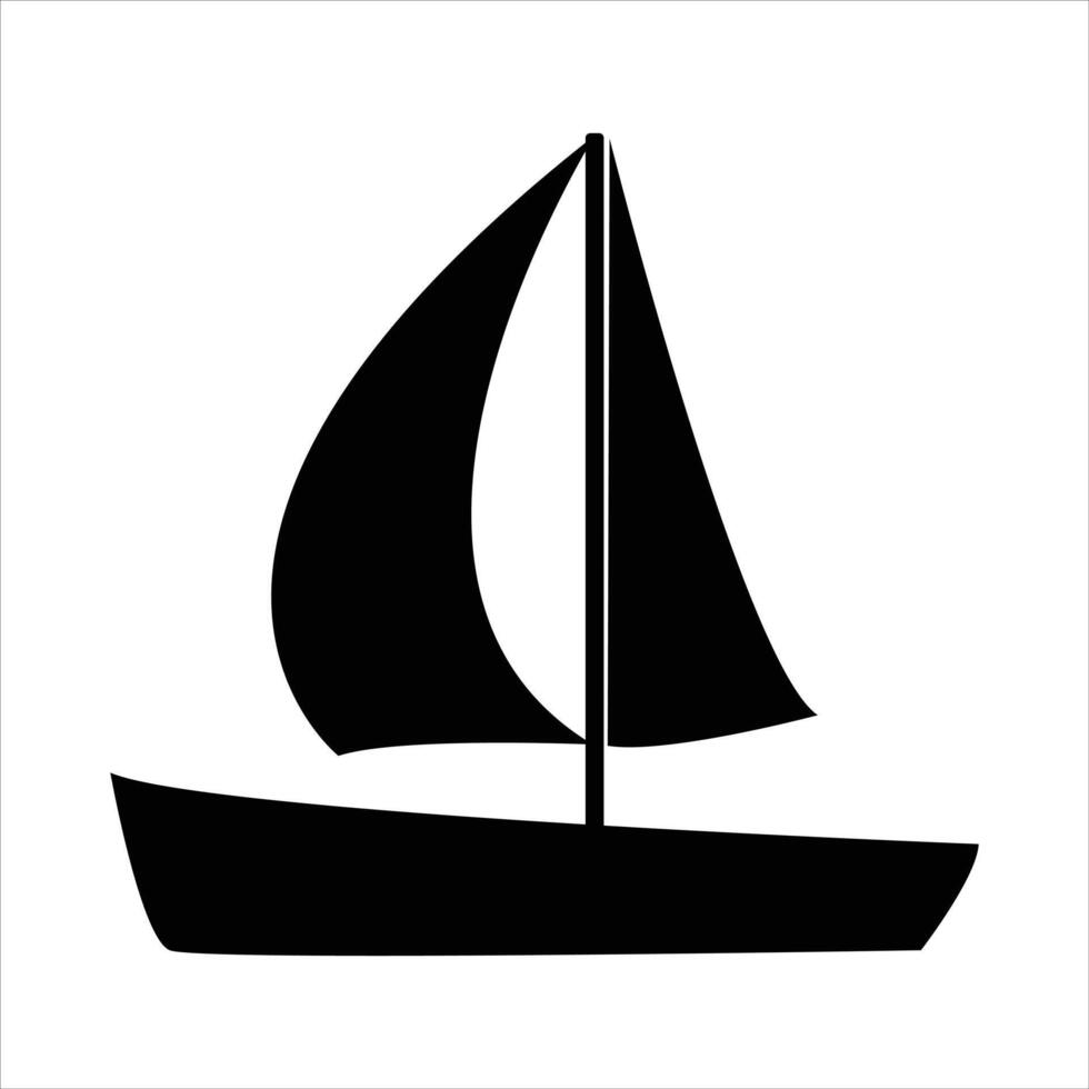 boat silhouette is isolated on a white background vector