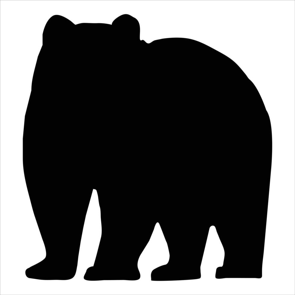 bear silhouette icon in a white background vector