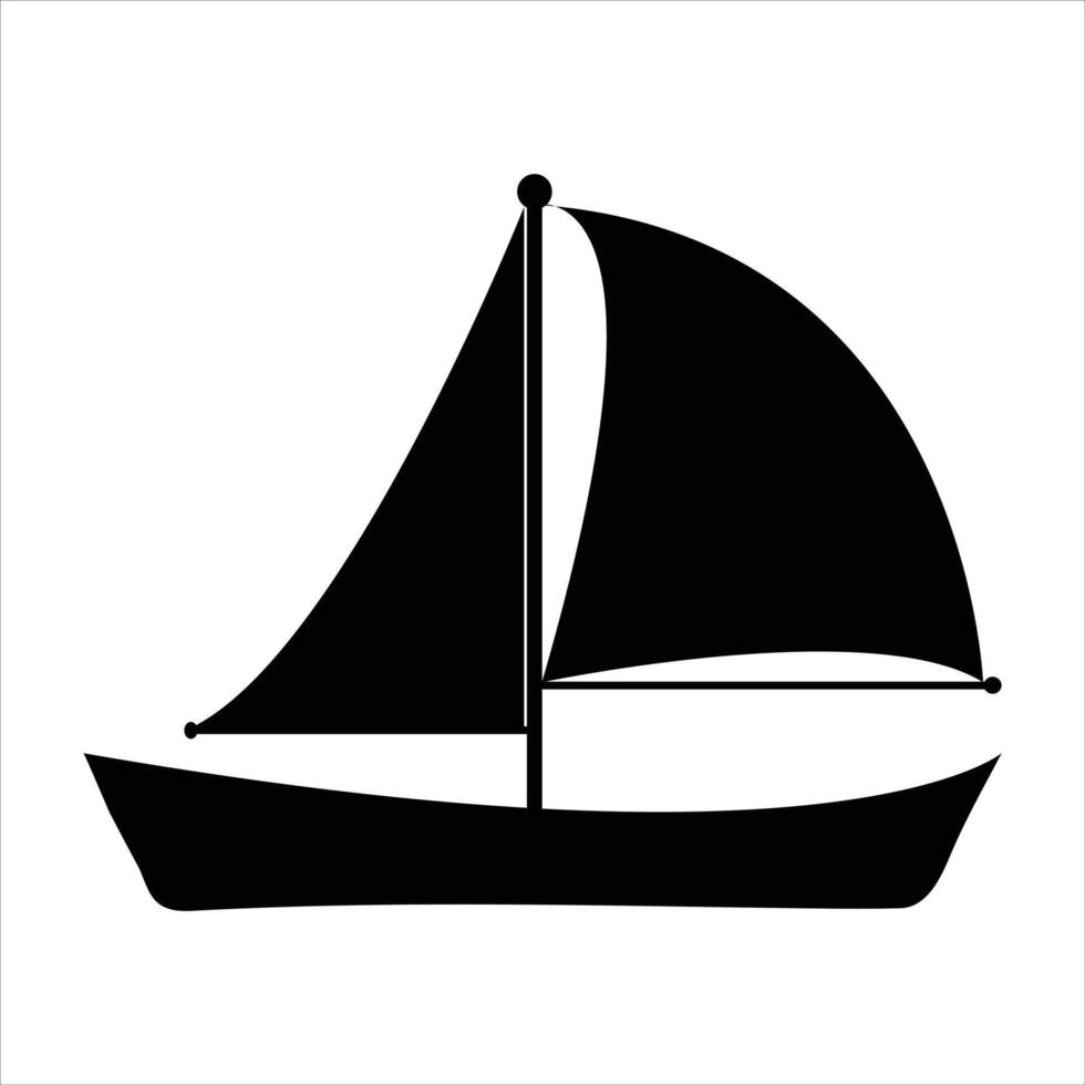 boat icon silhouette vector