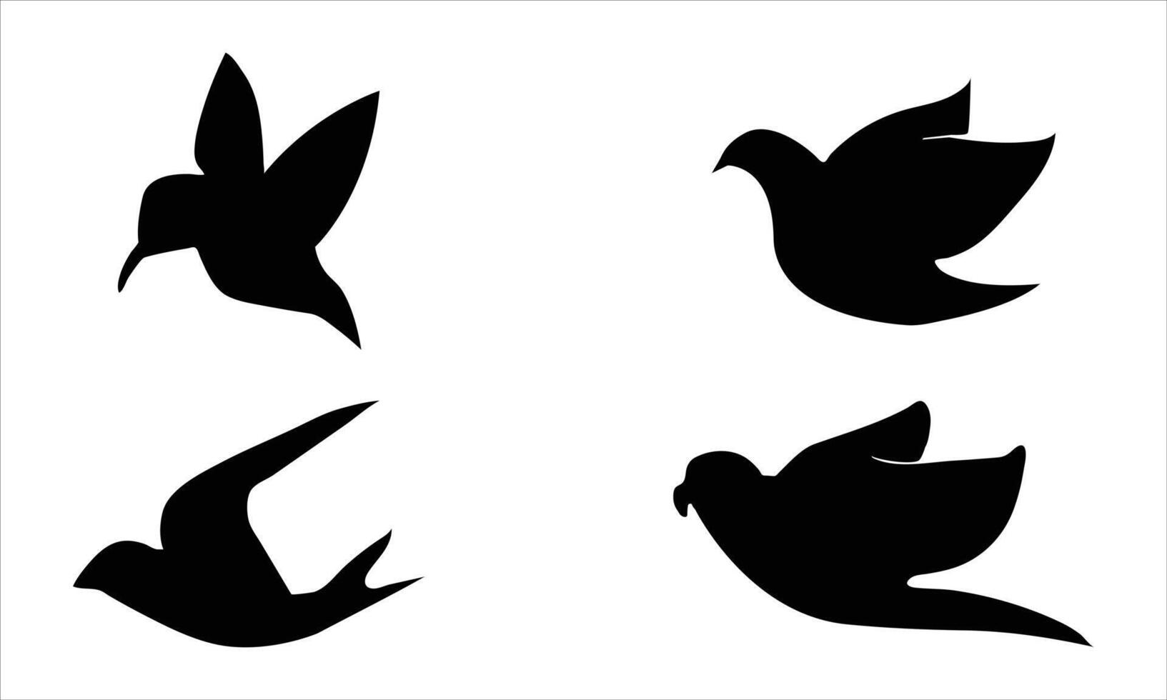 bird silhouette icon set vector