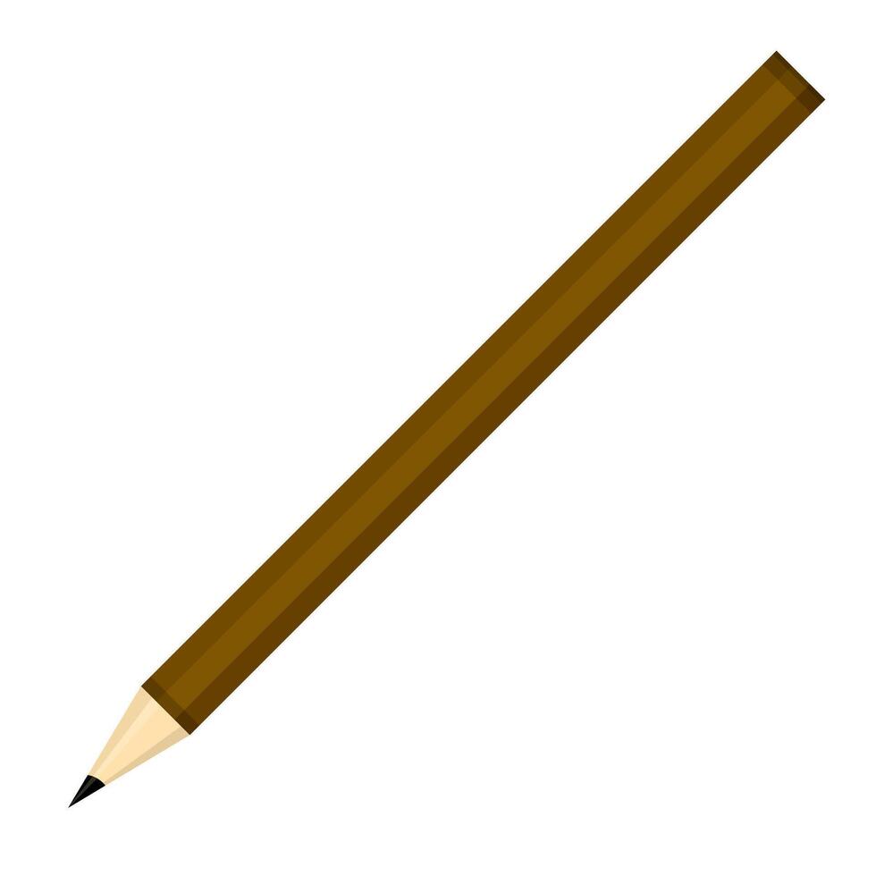 Brown Wooden Pencil Illustration for Writing or Sketching vector