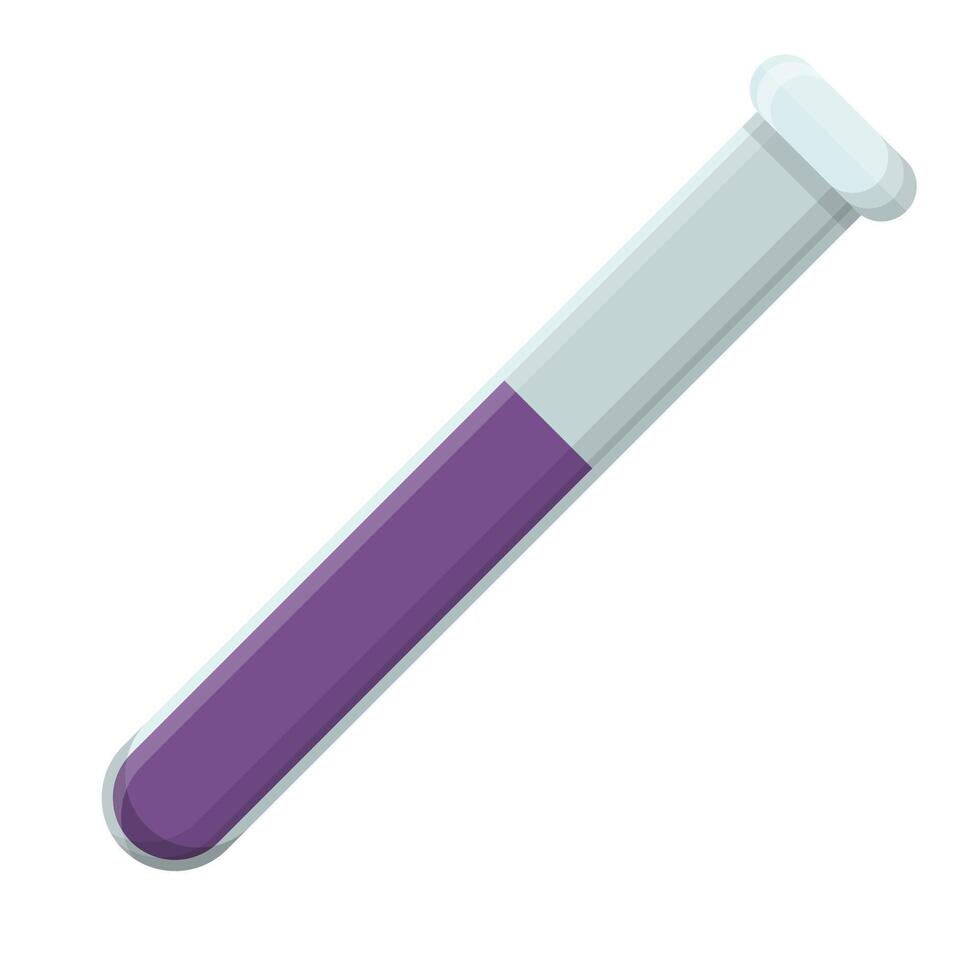 Purple Liquid in Transparent Test Tube for Laboratory or Scientific Use vector