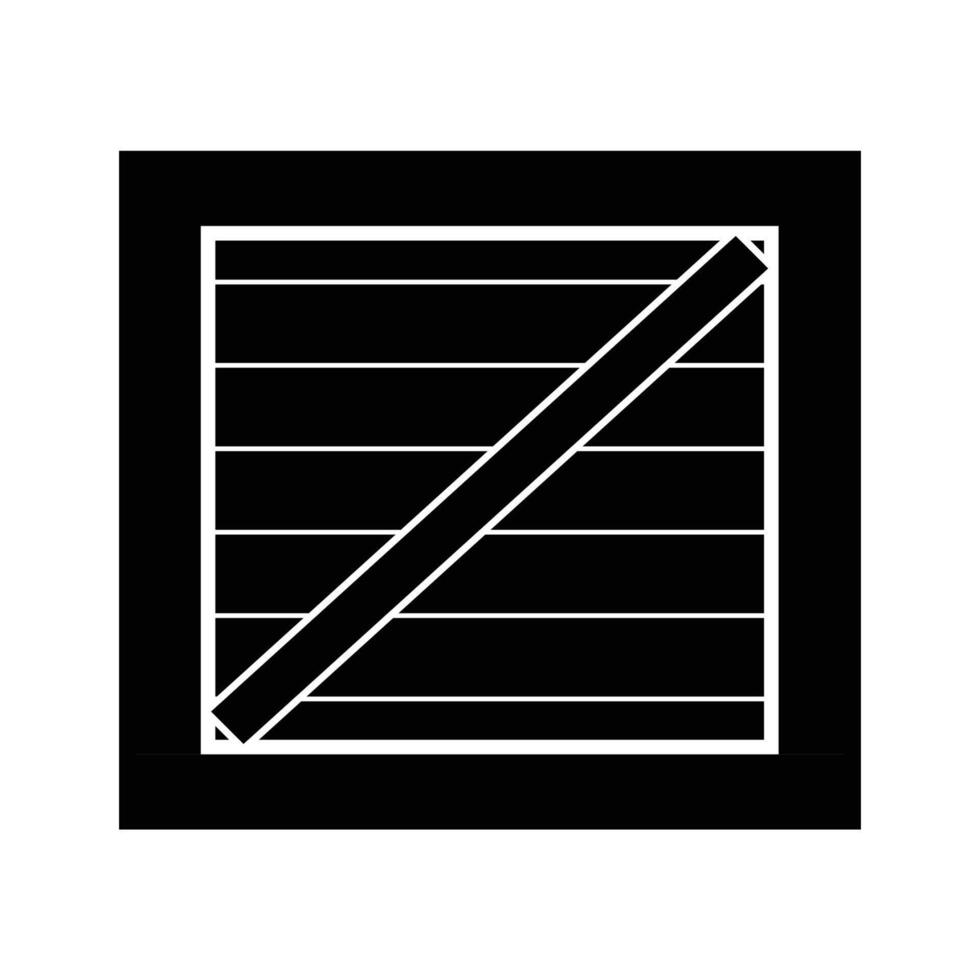 Crate Box Silhouette. Black and White Icon Design Elements on Isolated White Background vector