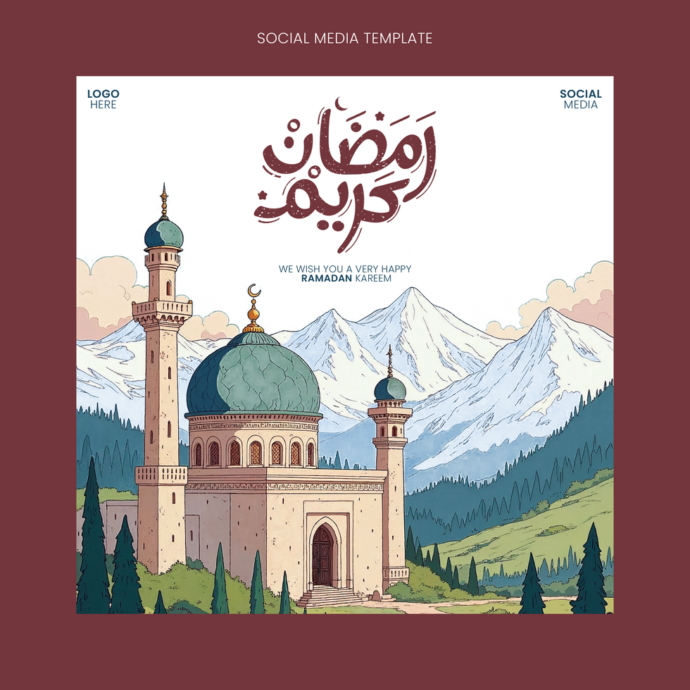 Stylish Ramadan Kareem Template, Customizable Friday Social Media Graphic Free psd