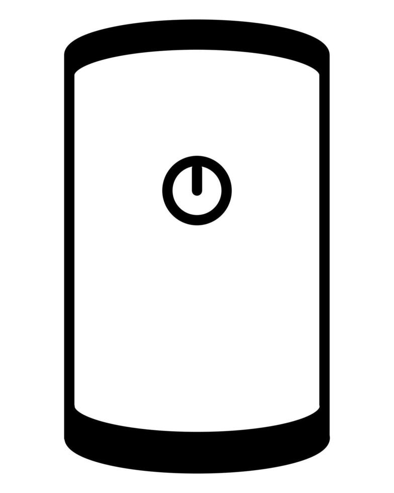 boiler, black and white illustration of storage water heater symbol, isolated on white background vector