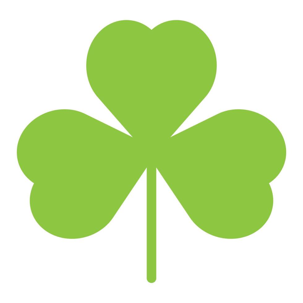 Shamrock silhouette symbol icon shape, illustration of green three leaf cloverleaf, isolated on white background vector