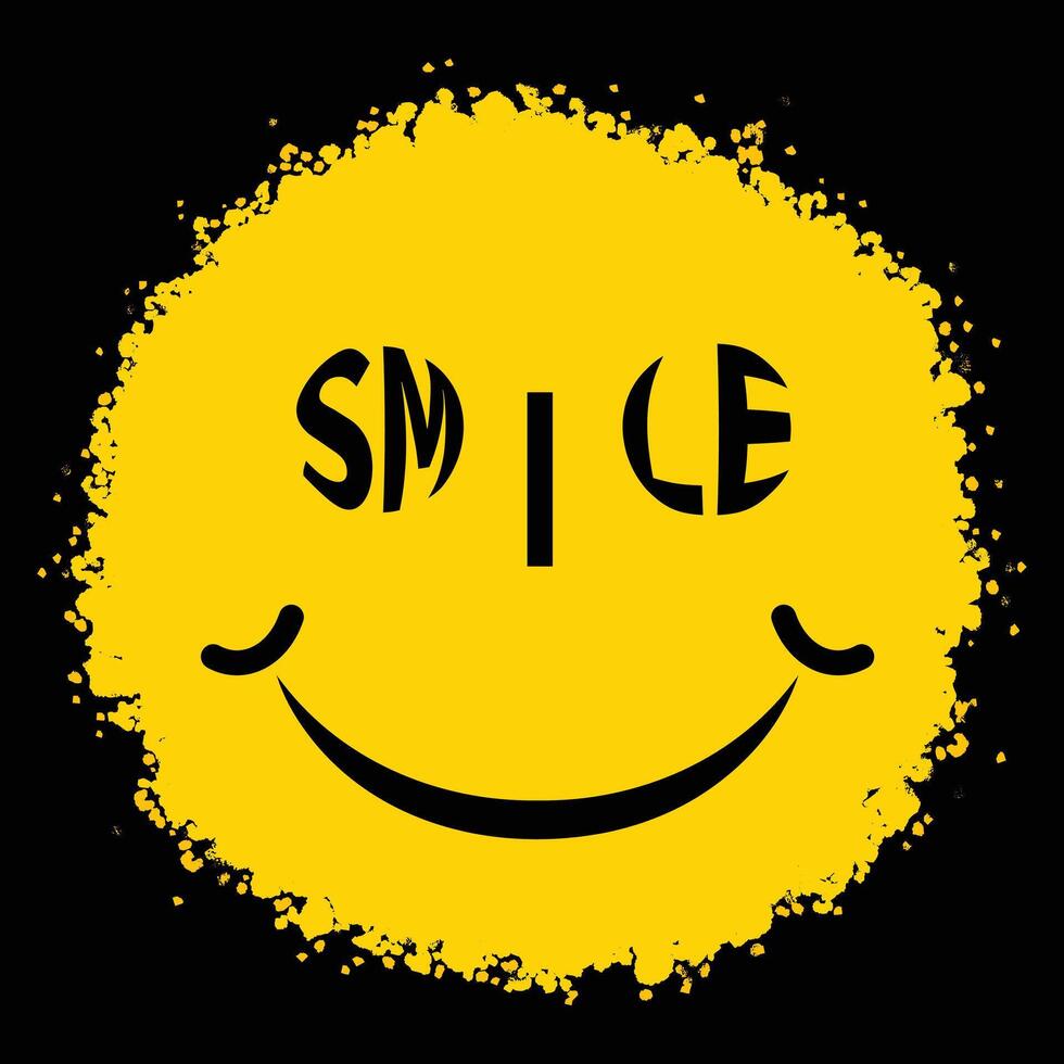 Smile face happy times t-shirt design vector