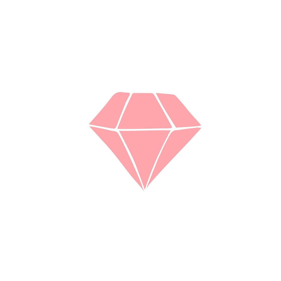 Hand drawn diamond isolated on white background vector