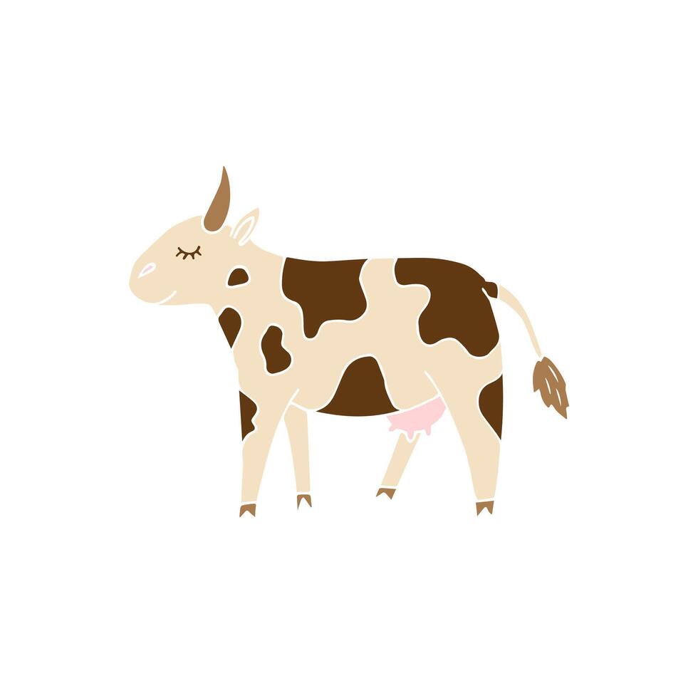 Hand drawn doodle sketch cow vector