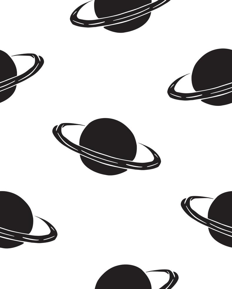 Hand drawn Saturn planets isolated on white background vector