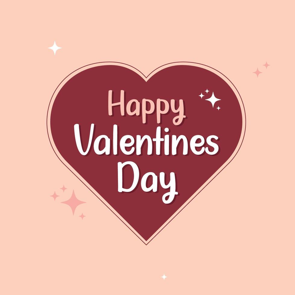 Happy Valentines Day Minimalist Post Template - Illustration Post vector