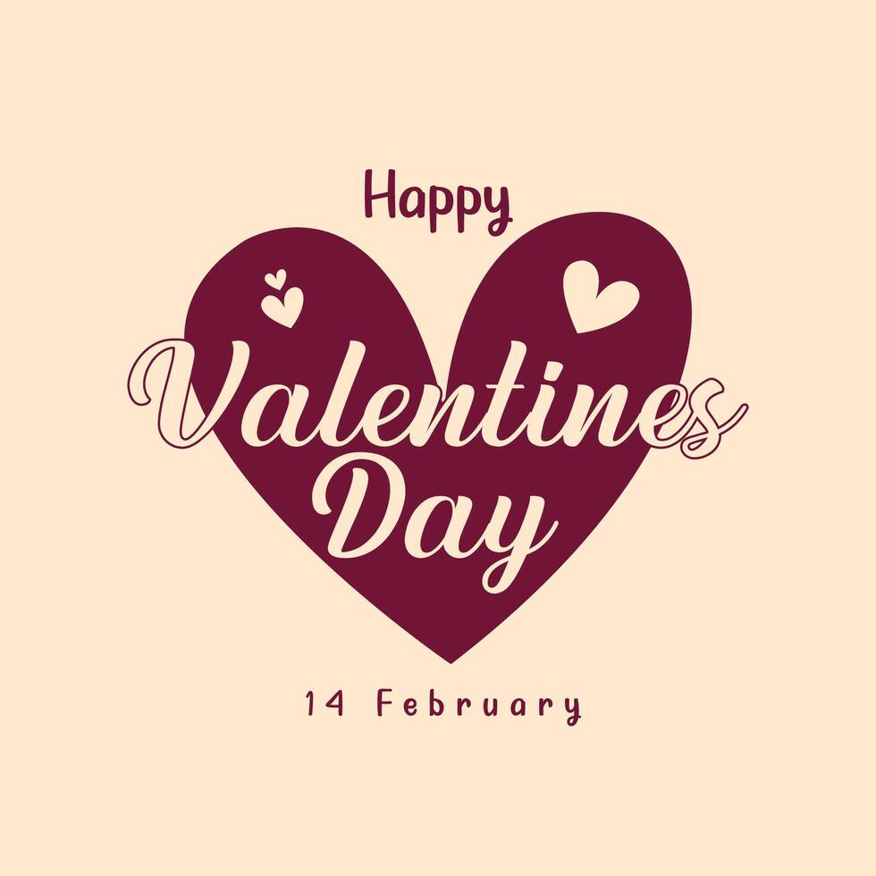 Minimalist Valentines Day Banner Template - Illustration Post vector