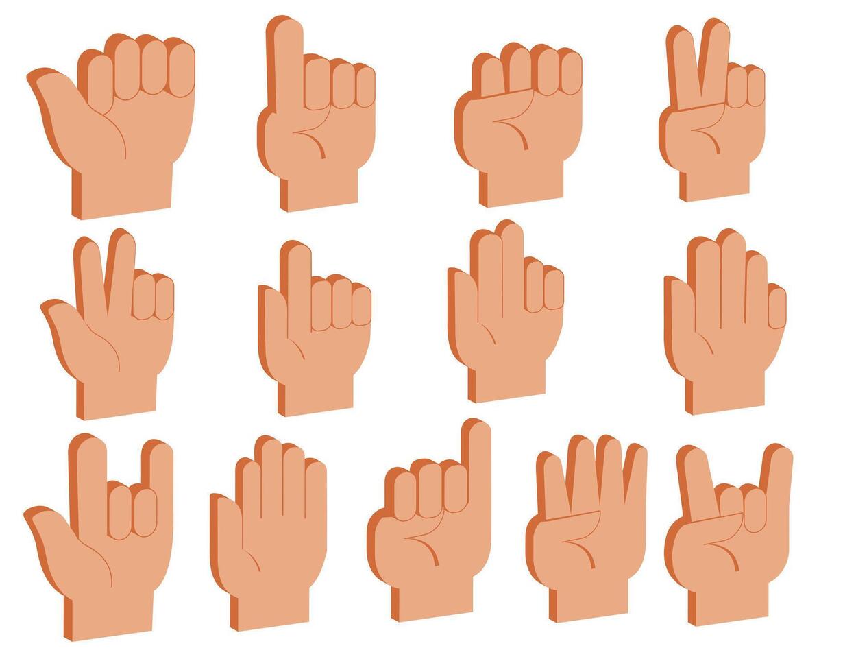 big set of isometric hand vector