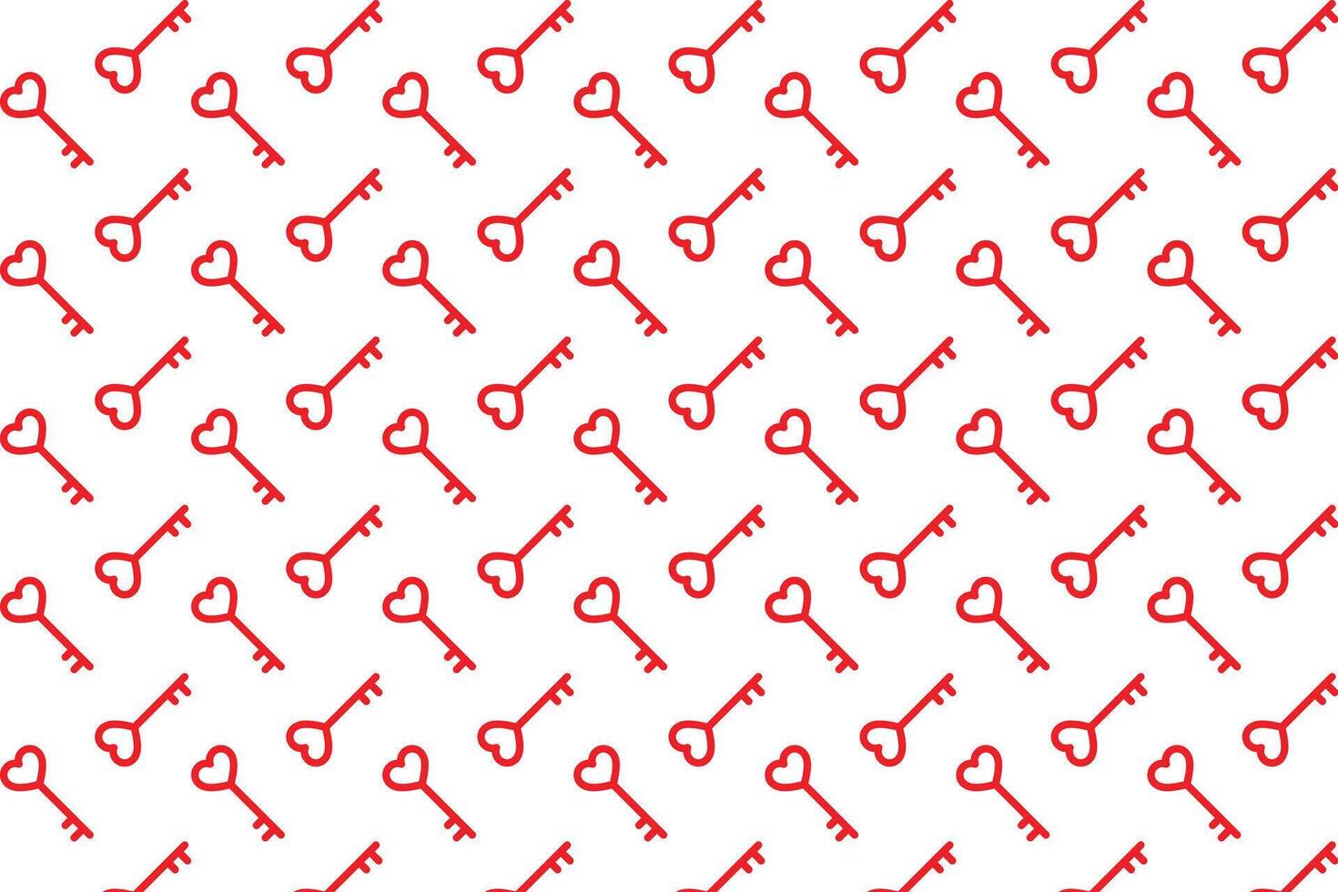 Heart shaped key pattern . Red key in heart shape background . illustration vector