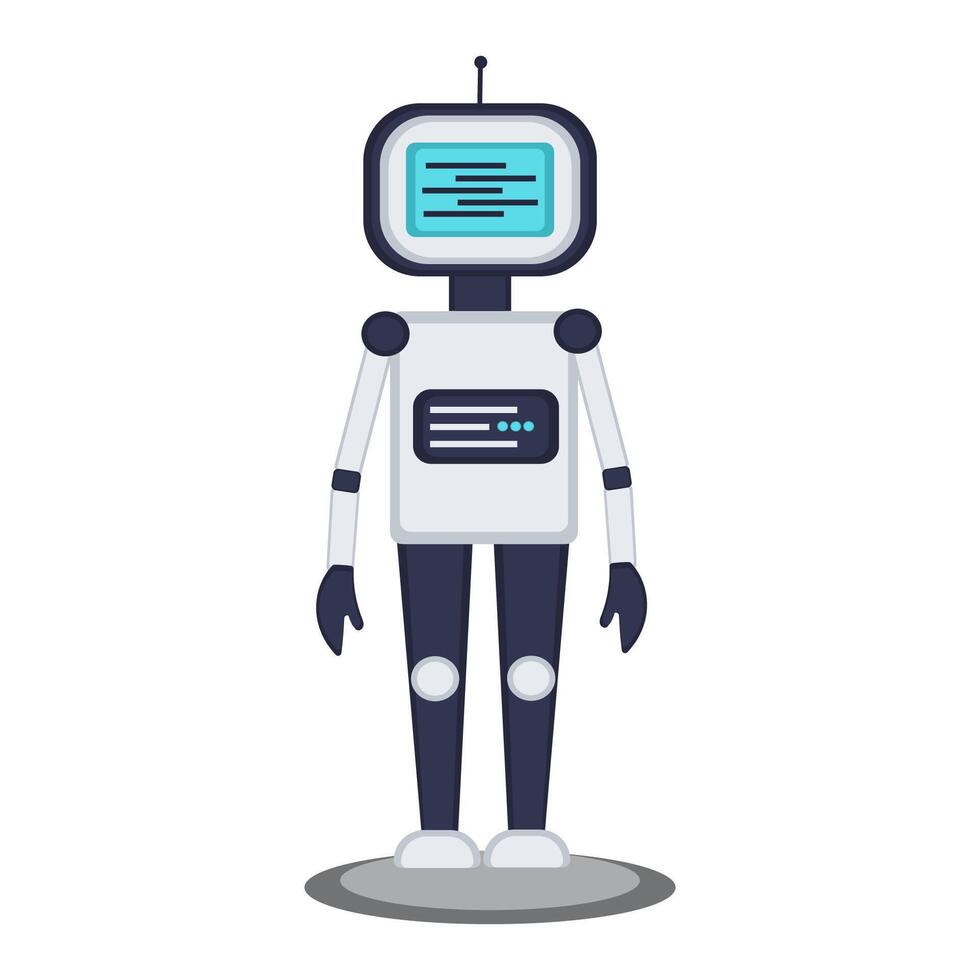 Smart home robot with a screen on its head vector