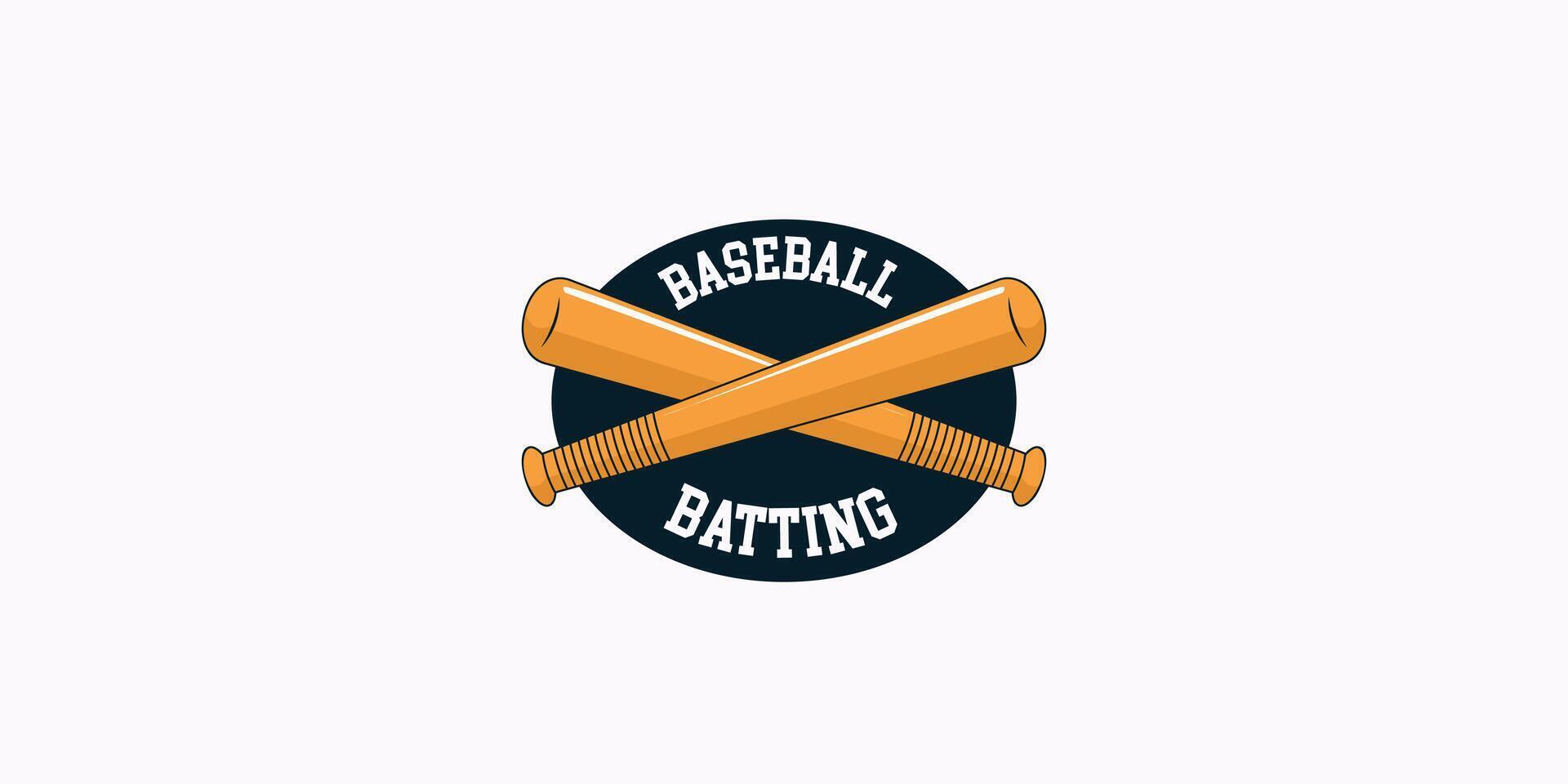 Crossed Baseball Bats Emblem vector