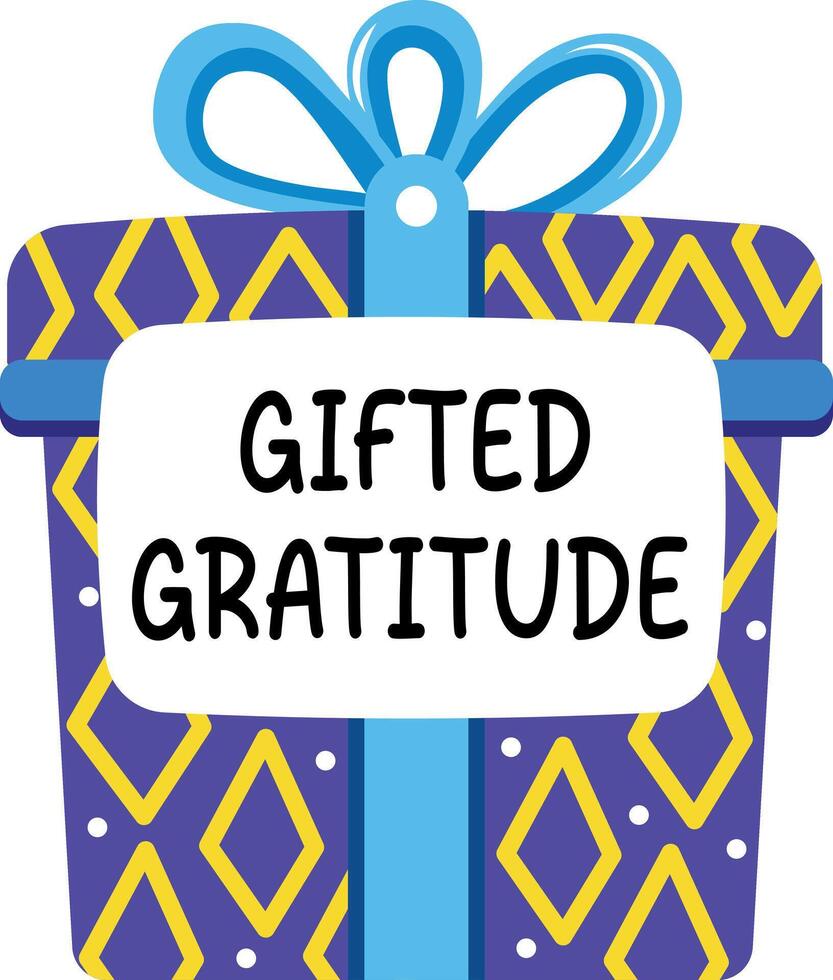 Gifted gratitude typography sticker in flat style vector