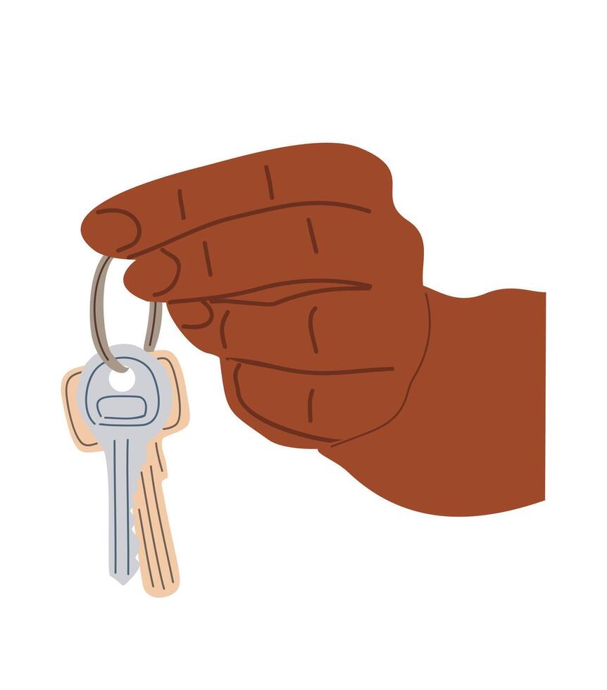 Hand holding keys in hand illustration vector