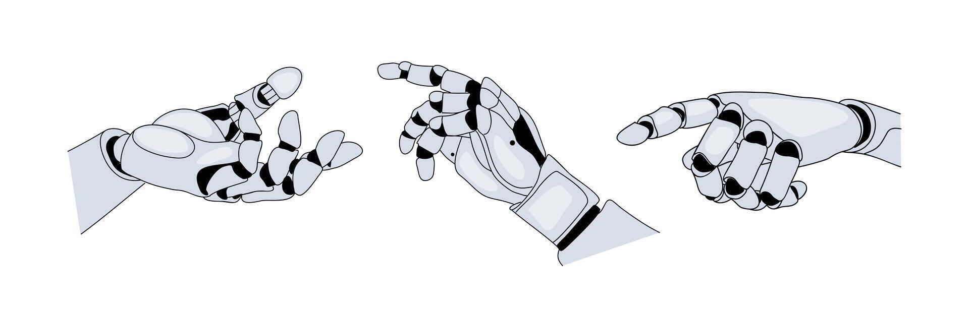 Robotic hand gesture illustration isolated on white background vector