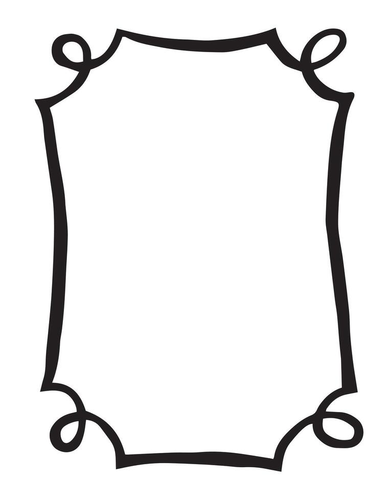 illustration, ribbon frame. black and white drawing in doodle style vector