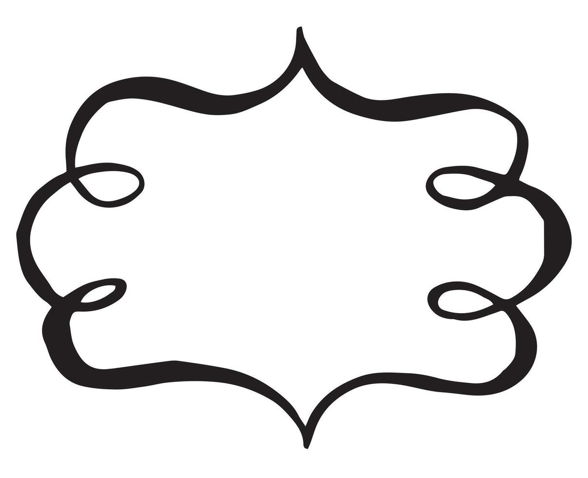 illustration, ribbon frame. drawing in doodle style vector