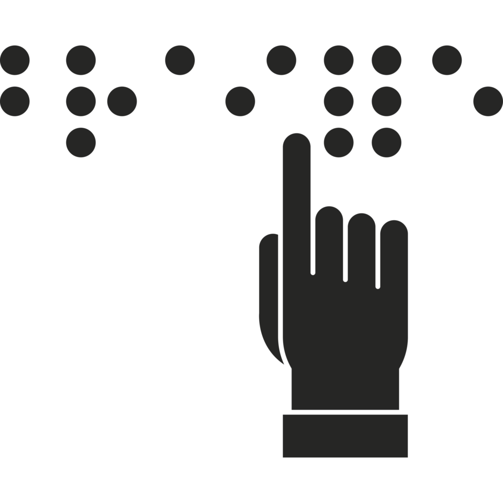 braille icon with hand element icon isolated png