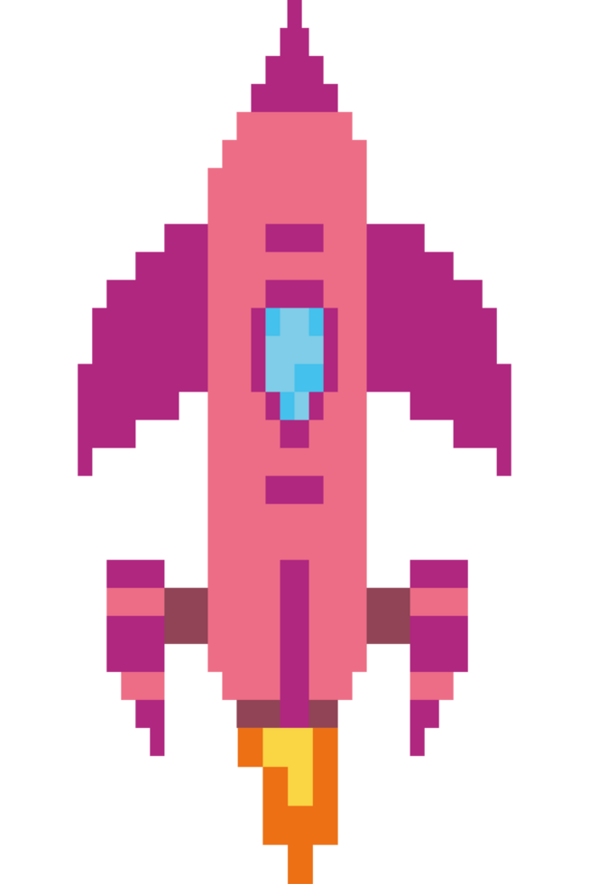 battle ship pixels pink element icon isolated png