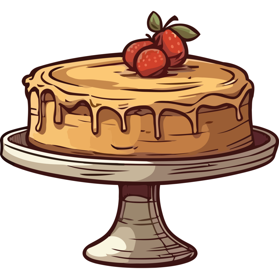 Sweet berry cheesecake with whipped cream element icon isolated png