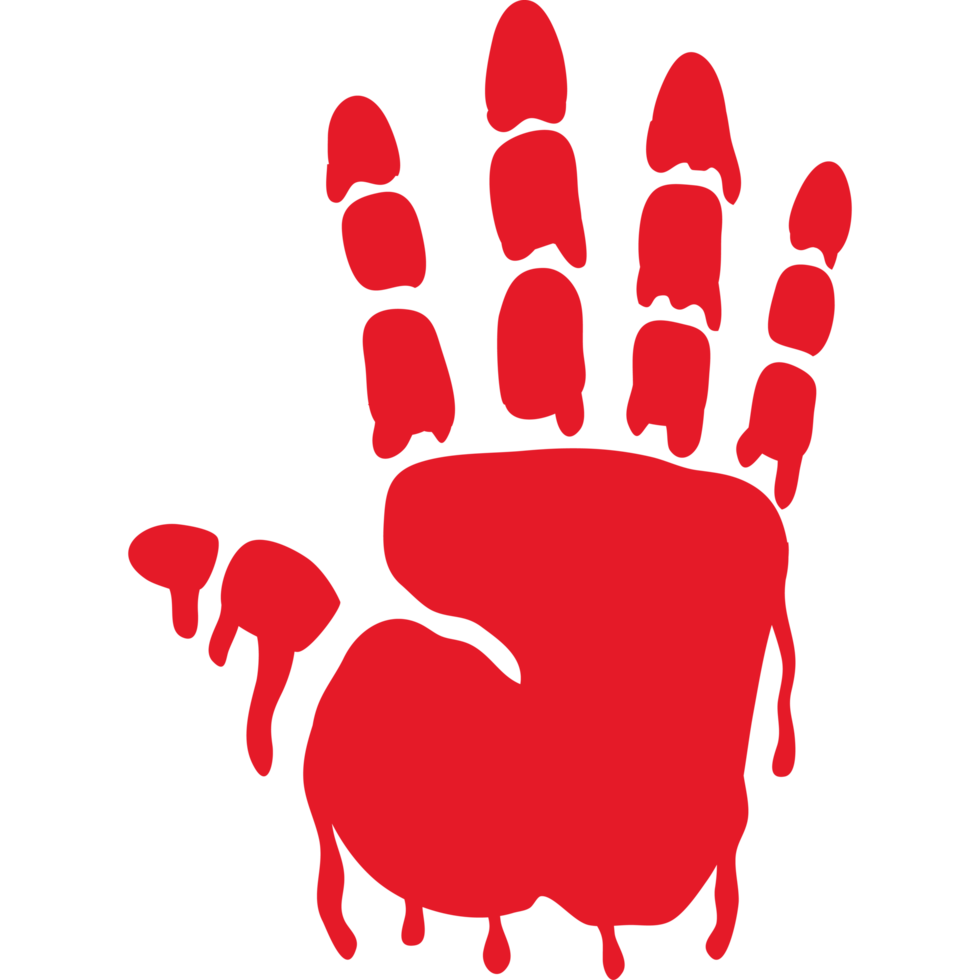 red hand day element icon isolated png