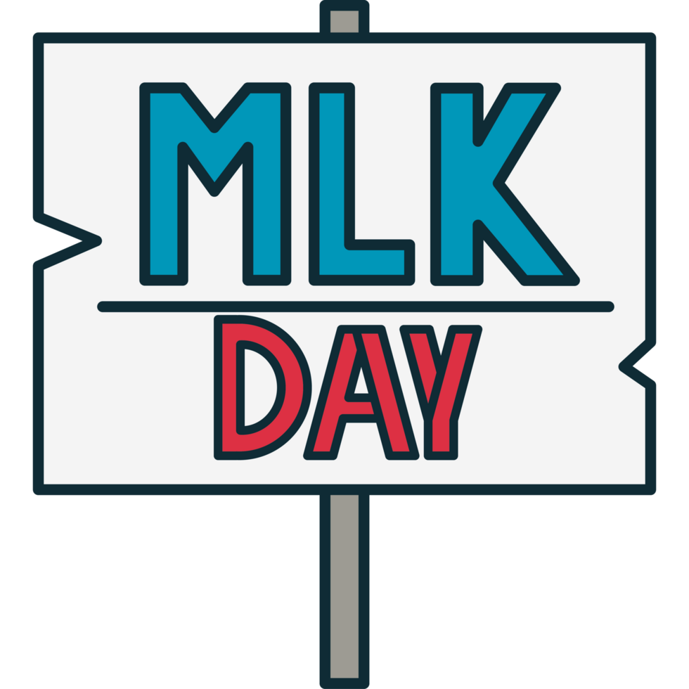 martin luther king day signboard element icon isolated png