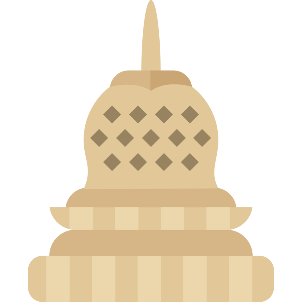 Golden pagoda element icon isolated png