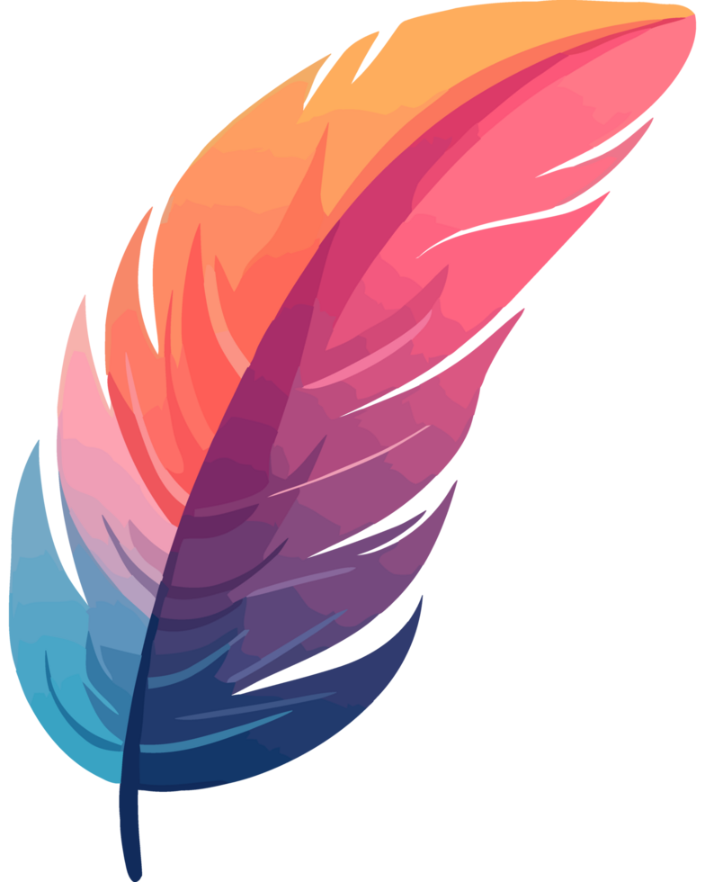Colorful feather element icon isolated png