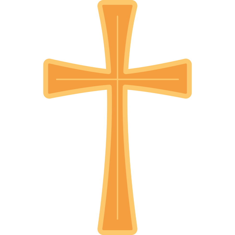 Golden cross element icon isolated png