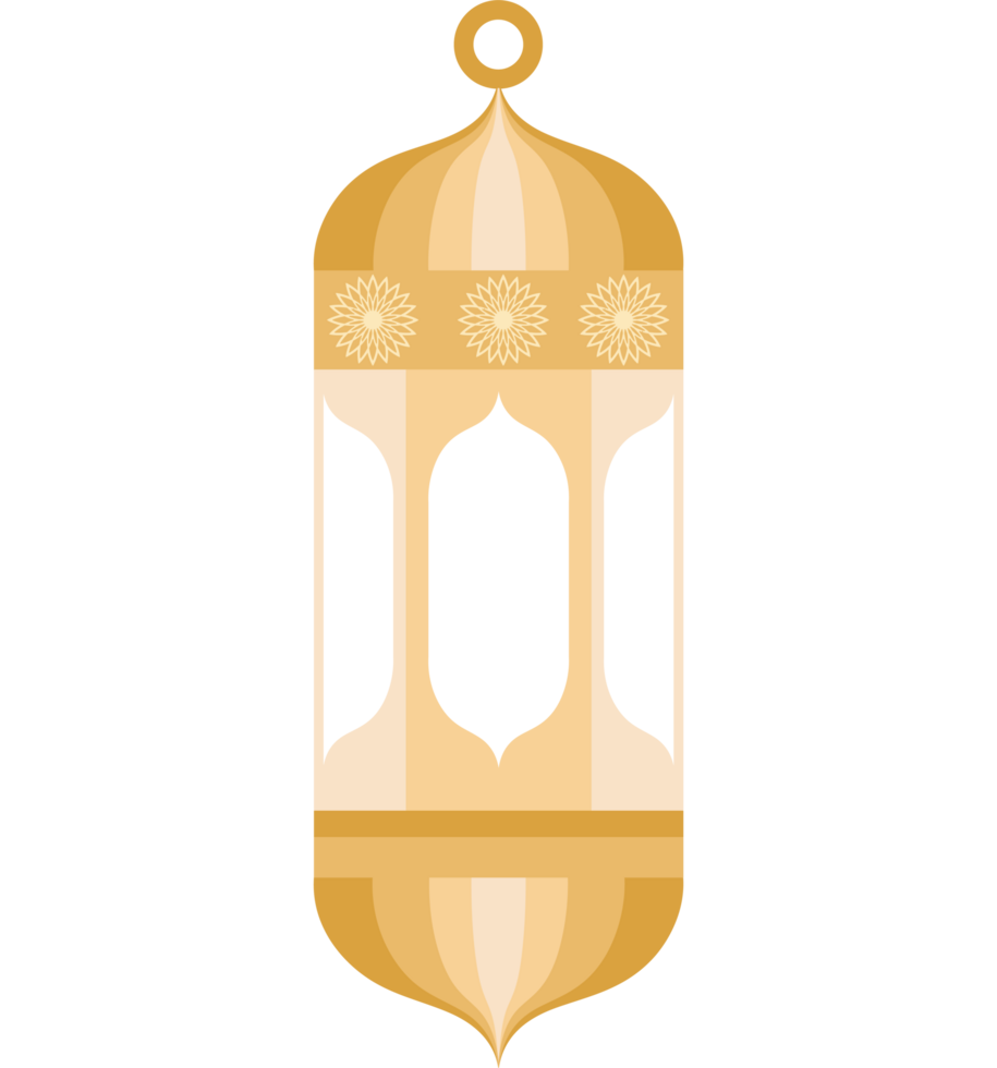 Islamic lantern with a gold element icon isolated png