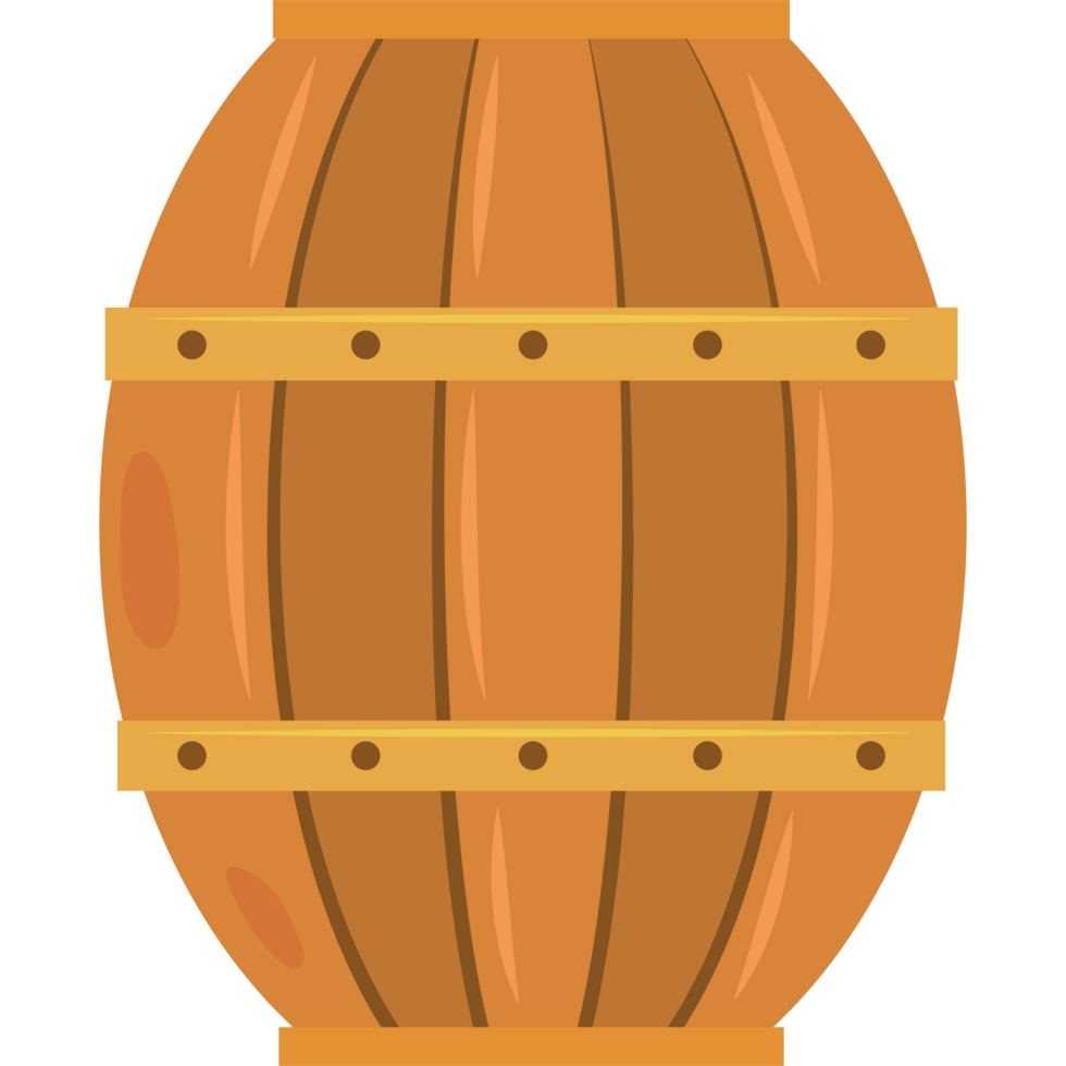 Wooden barrel element icon isolated png