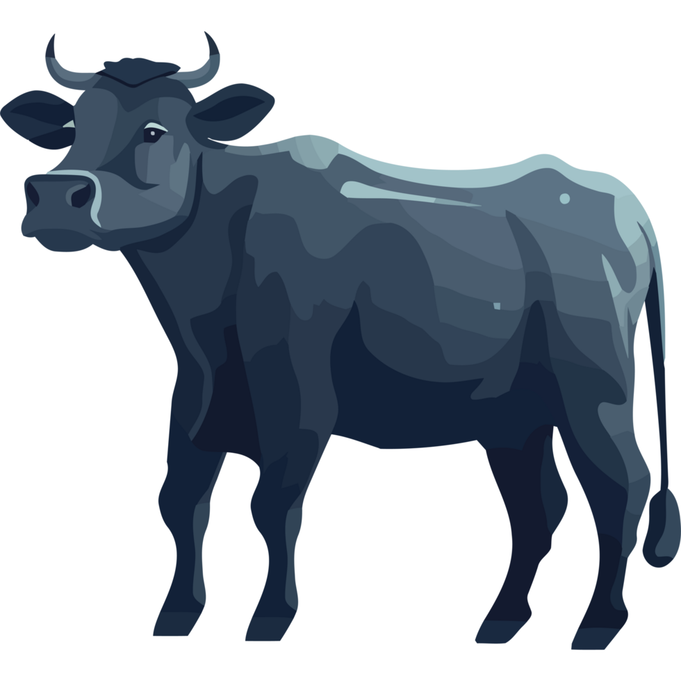 Standing cow silhouette element icon isolated png