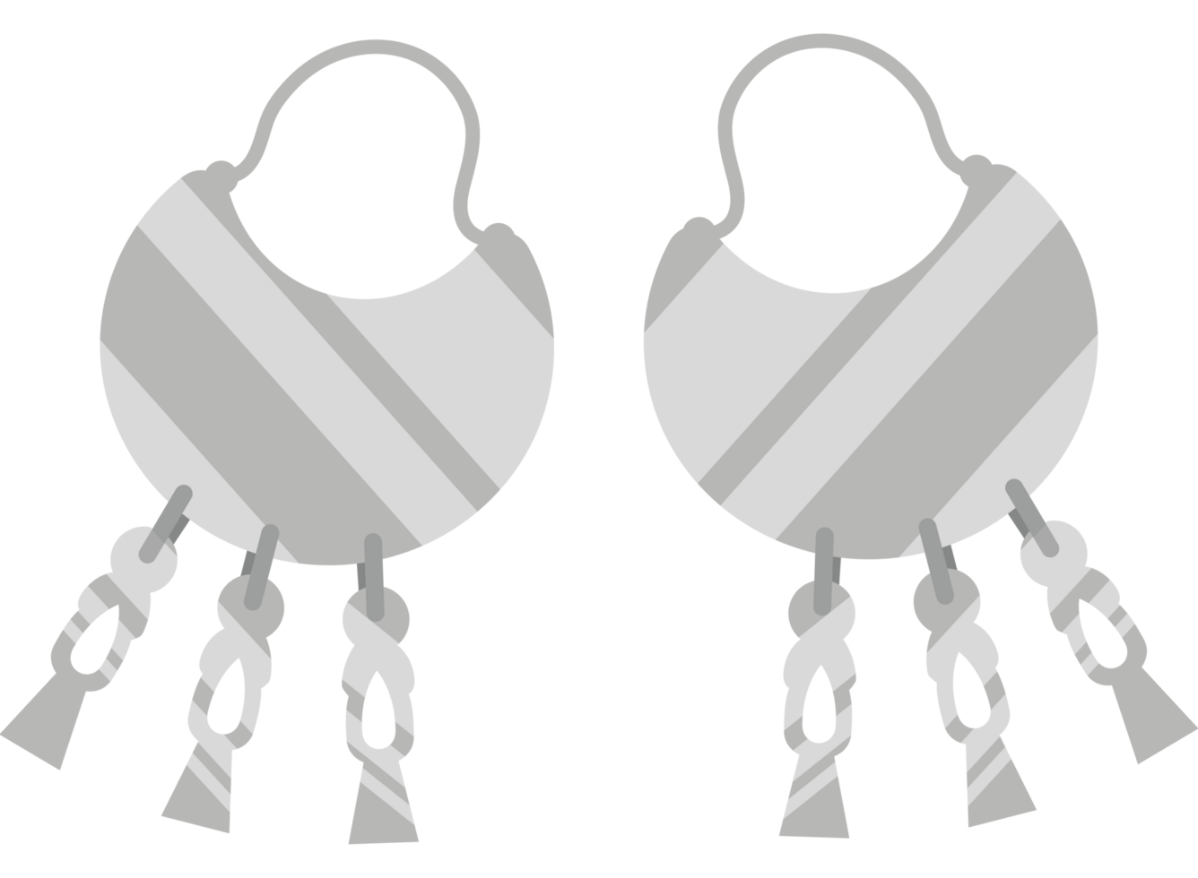 Silver earrings element icon isolated png