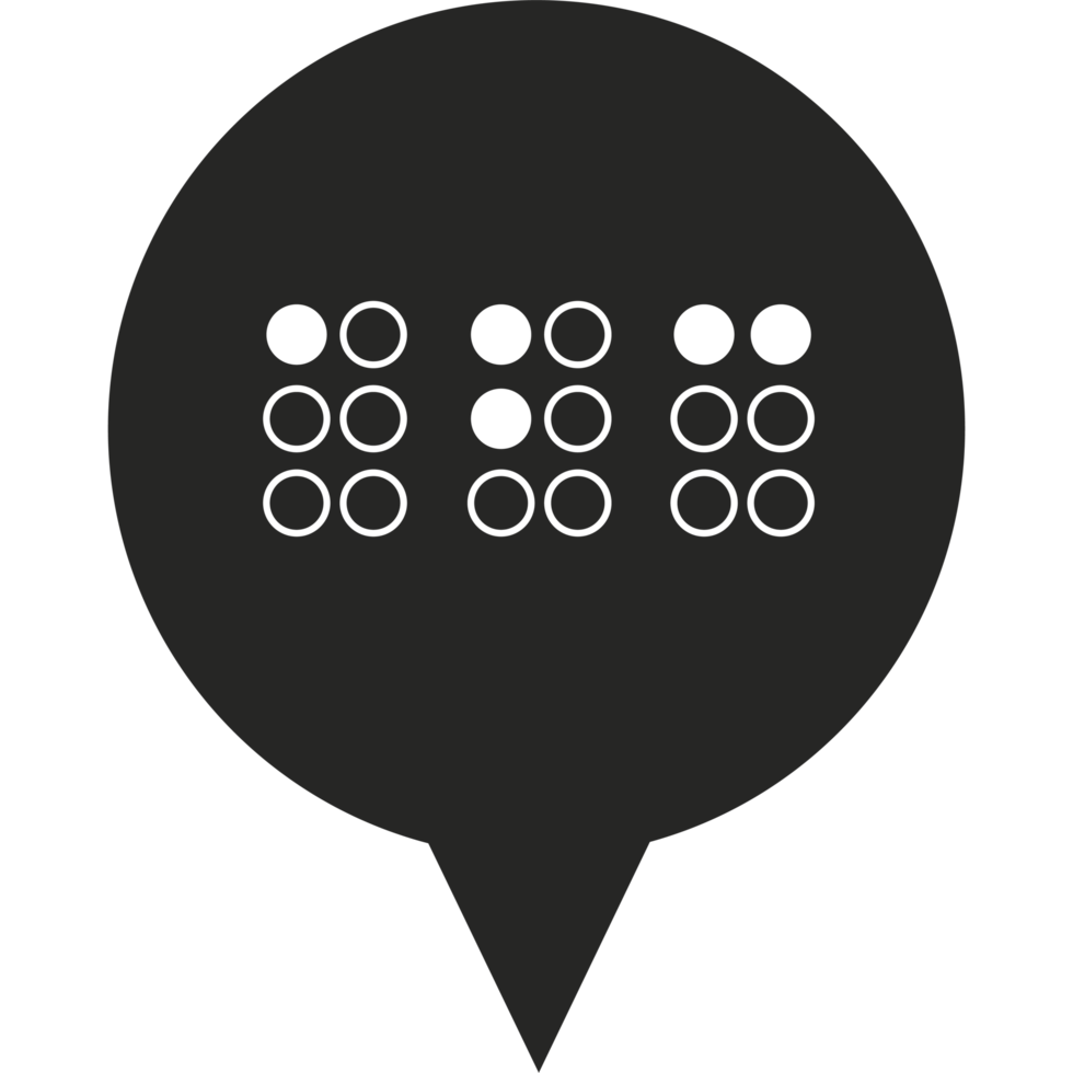 braille letters in a speech bubble element icon isolated png