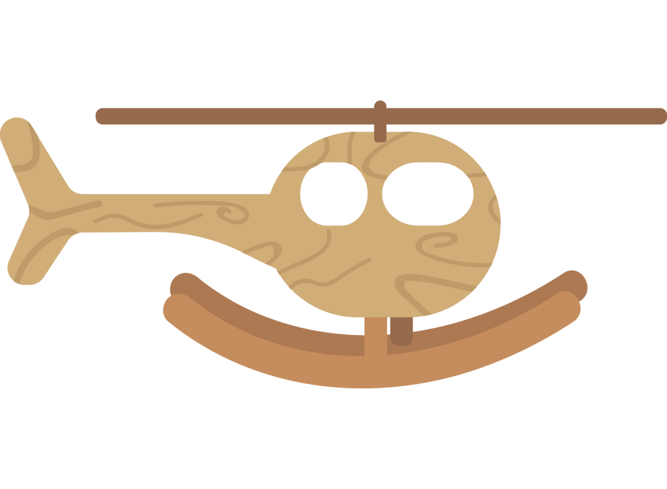 Wooden Helicopter toy element icon isolated png