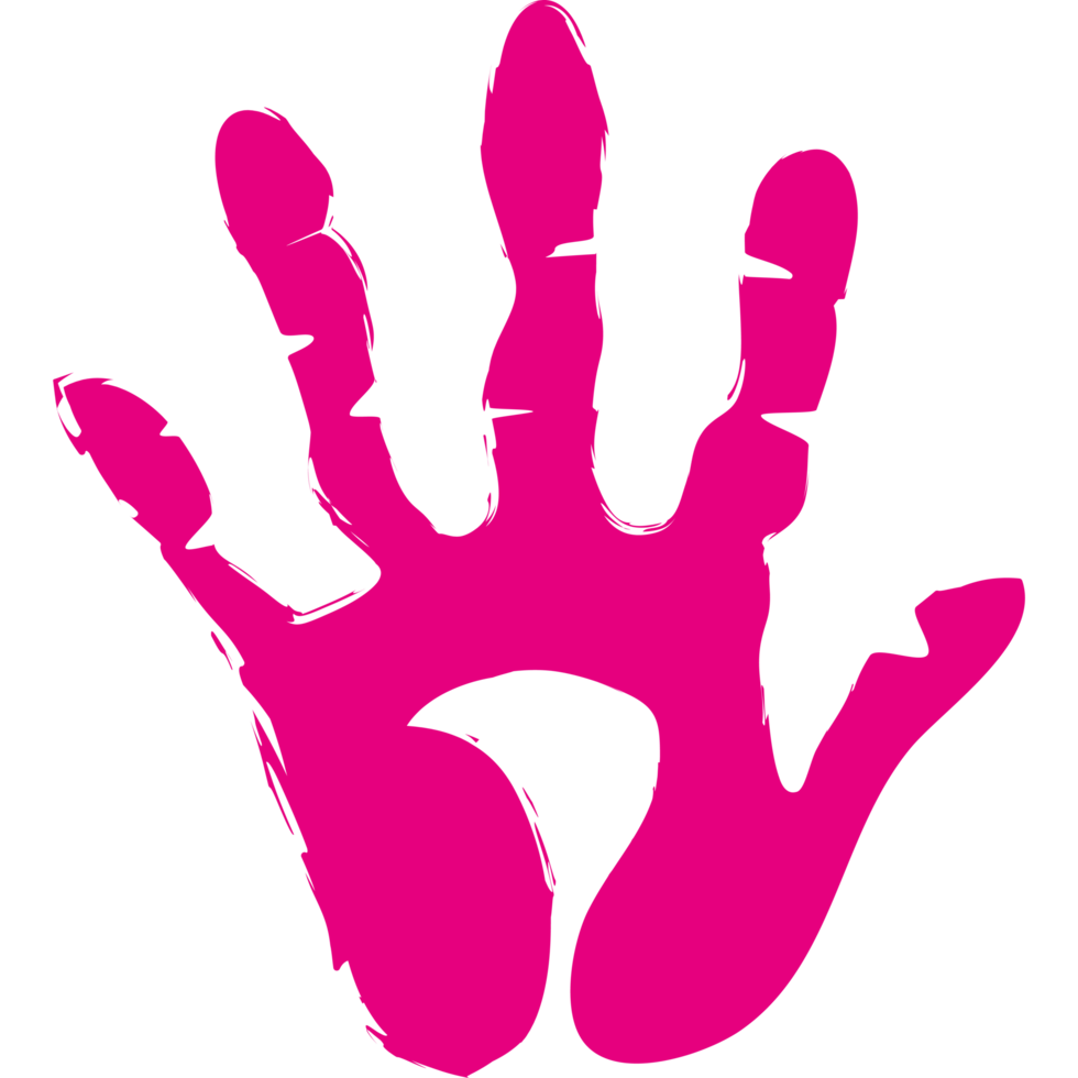 handprint paint color pink element icon isolated png