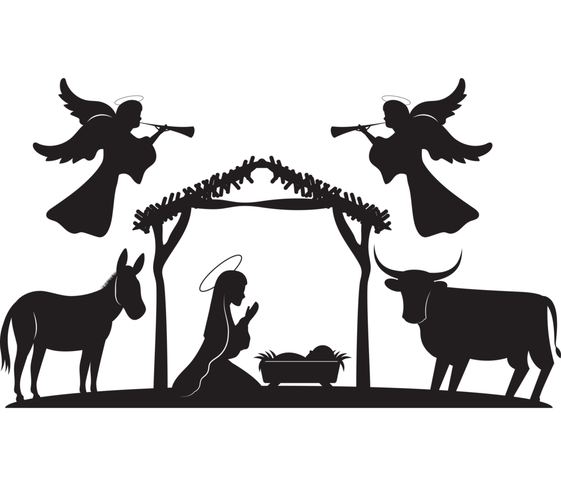 icon of holy family and angels element icon isolated png
