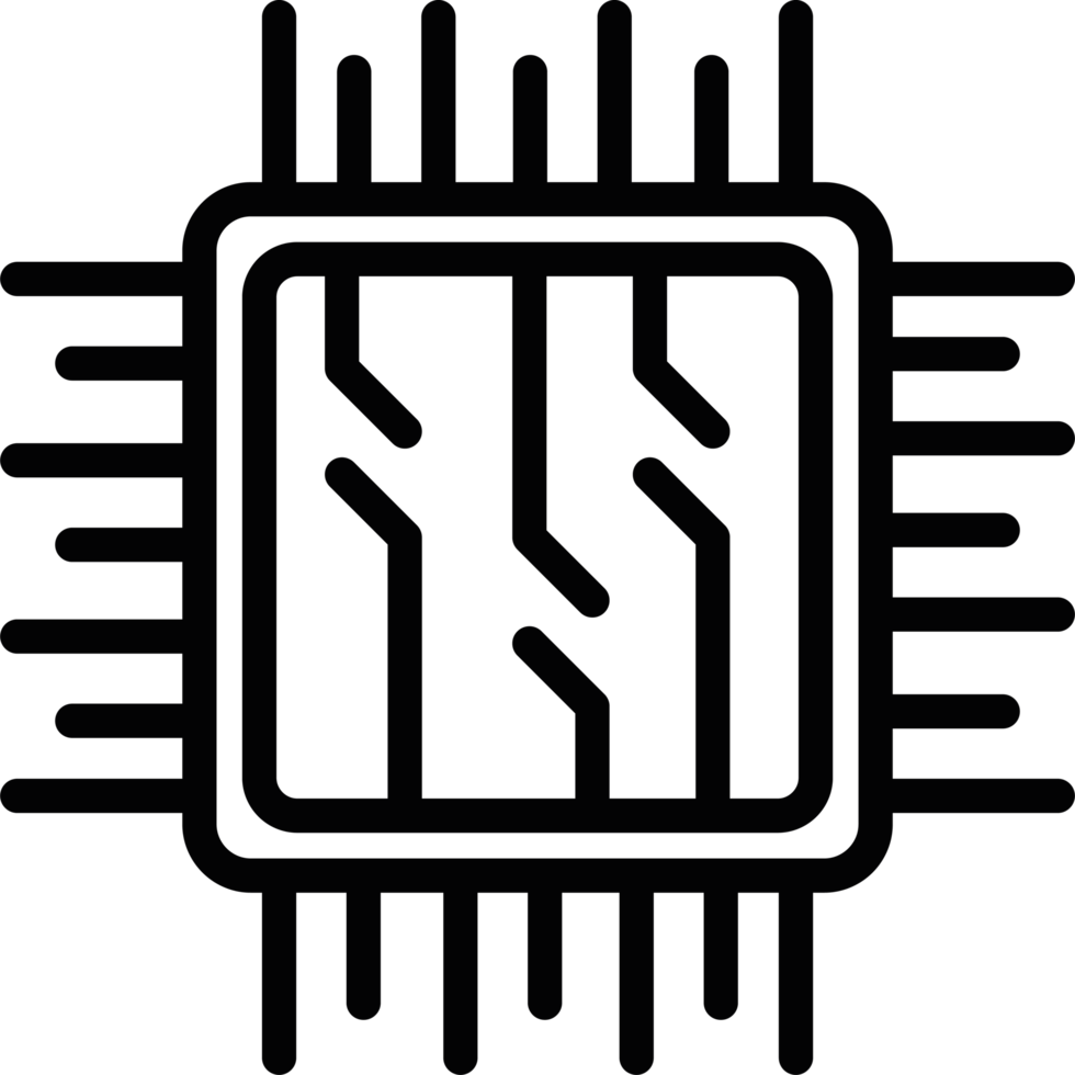 ai technology chip element icon isolated png