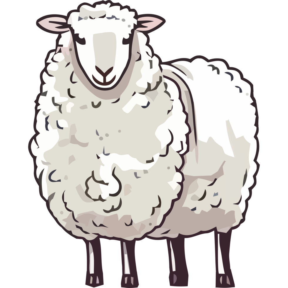 Cute lamb standing element icon isolated png
