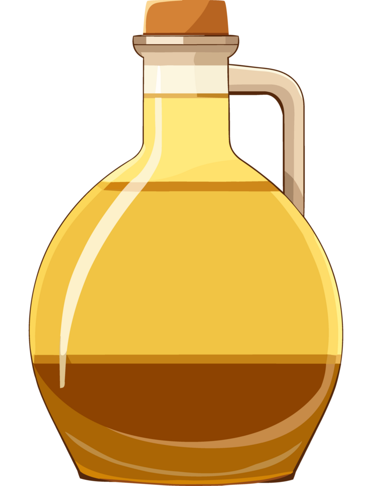 Organic olive oil in glass bottle element icon isolated png